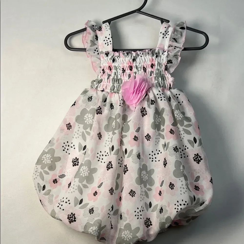 Bon Bebe chiffon smocked bubble romper NWOT. Size 18 m